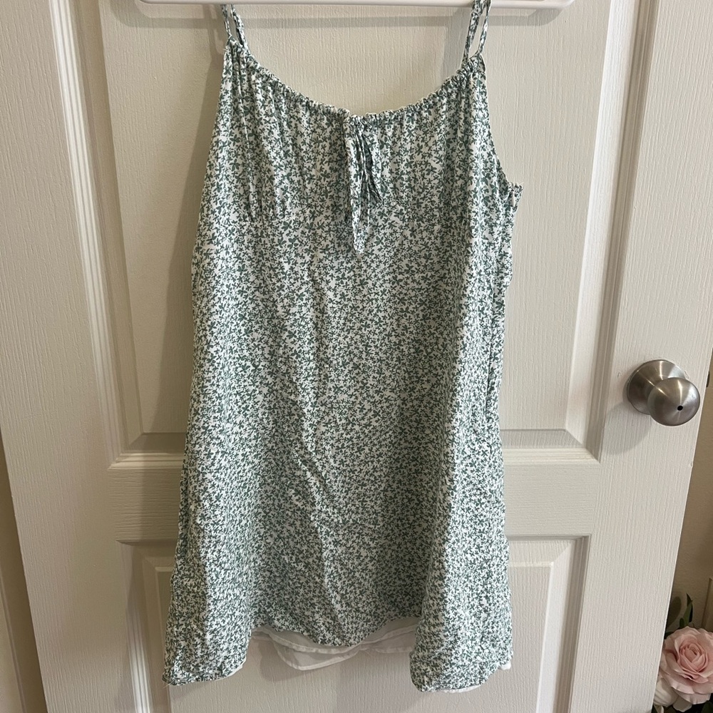 Cotton On Mini Dress in Light Green Floral